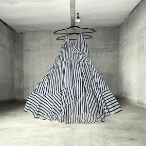 Express Navy and White Striped Dress
